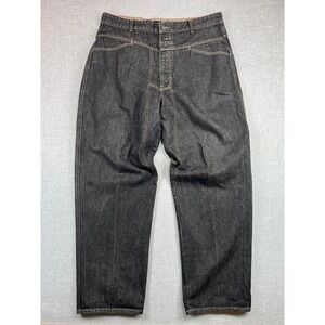 Vintage Girbaud Baggy Jeans Men 38x32 Black Denim Y2K 90s Streetwear Wide Leg